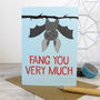 'Fang You Very Much' Bat Thankyou Card, thumbnail 2 of 2