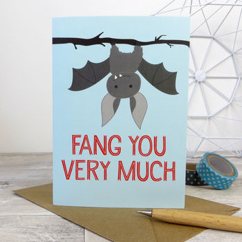 'Fang You Very Much' Bat Thankyou Card, 2 of 2