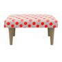 Hand Painted Upholstered Linen Square Footstool Polka Dot, thumbnail 1 of 12