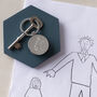 Personalised Daddy And Me Childs Drawing Keyring, thumbnail 5 of 5