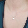Crescent Moon Charm Wtih Star Sterling Silver Necklace, thumbnail 4 of 4