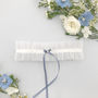 Tulle Wedding Garter With Blue Satin Bow, thumbnail 1 of 8