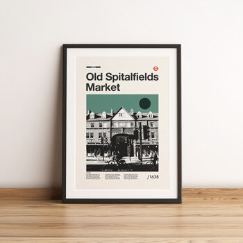 Old Spitalfields Market Mid Century Style Print, 3 of 9