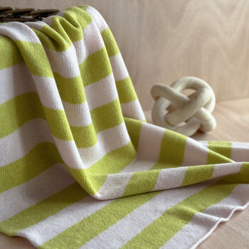 Personalised Cashmere Bold Striped Baby Blanket, 4 of 7