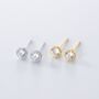 Sterling Silver Round Crystal Stud Earrings, thumbnail 1 of 3