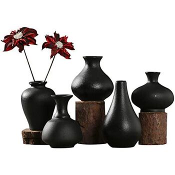 Set Of Five Small Ceramic Vases Decorative Vases, 6 of 10