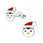 Christmas Penguin Sterling Silver Earrings, thumbnail 4 of 7