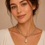 Semi Precious Gemstone Necklace With Baroque Pearl Drop, thumbnail 7 of 9