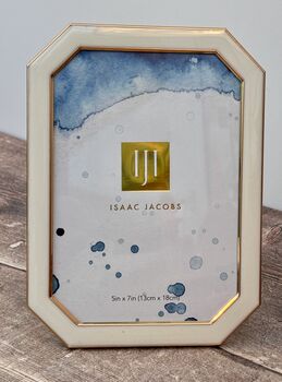 Isaac Jacobs White And Gold Octagonal Photo Frame, 2 of 3