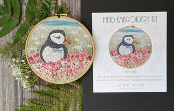 Puffin Luxury Hand Embroidery Kit For Beginners, 8 of 9