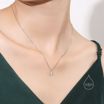Sterling Silver Half A Carat Moissanite Diamond Single Stone Pendant Necklace, 4 of 10