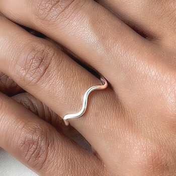 Sterling Silver Ripple Wave Ring, 2 of 8