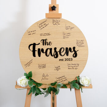 Wedding Guest Book Personalised Signing Board, 2 of 6