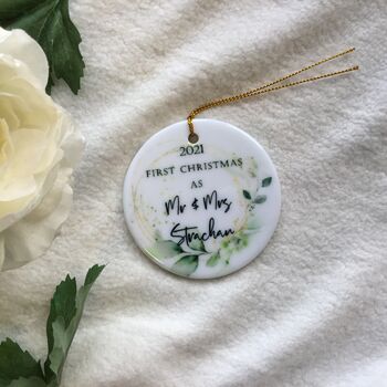 Personalised 1st Christmas Ornament As Married Couple, 4 of 6