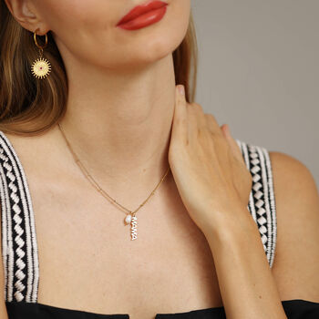 Mama Pendant Necklace With Genuine Freshwater Pearl, 2 of 12