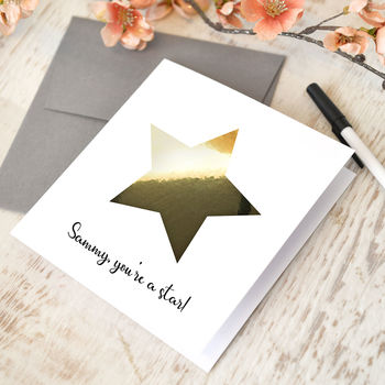 Personalised Metallic Gold Star Card, 3 of 3