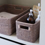 Marbury Taupe Narrow Rectangle Rattan Storage Basket, thumbnail 1 of 4