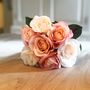 Faux Flowers Bouquet Of Peach And Cream Roses, thumbnail 7 of 7