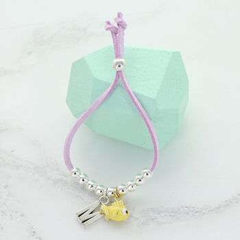 Kids Personalised Enamel Charm Suede Slider Bracelet, 7 of 11
