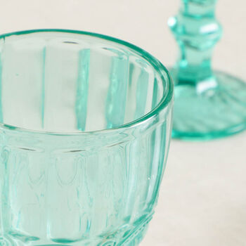 Luxury Turquoise Footed Glass Wine Goblets, 5 of 9