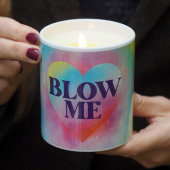'Blow Me' Scented Soy Wax Ceramic Candle, 2 of 2
