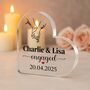 Personalised Engaged Acrylic Heart Plaque With Dates, thumbnail 4 of 12