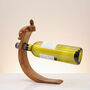 Rabbit And Squirrel Balancing Wooden Wine Bottle Holder, thumbnail 7 of 8