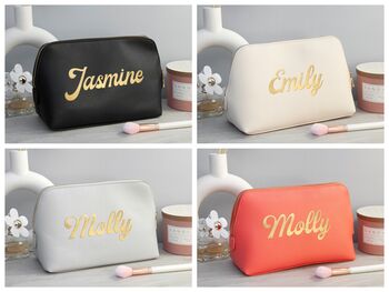 Personalised Vegan Leather Wash Bag, 2 of 12