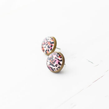 Pink Leopard Pattern Earrings, 4 of 10