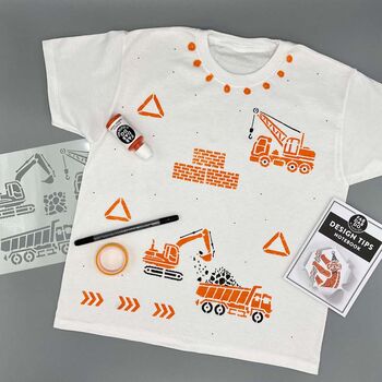 Diggers And Dumpers Kids T Shirt Painting Starter Kit, 3 of 10