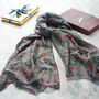 Personalised /Monogrammed Grey Bird Scarf In A Gift Box, thumbnail 2 of 6