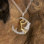 Moon And Lady Pendant Sterling Silver And 18ct Gold, thumbnail 1 of 2