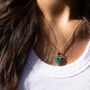 Yellow Gold Plated Turquoise Triangle Necklace, thumbnail 3 of 10