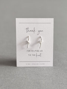 Thank You Bridesmaid Sterling Silver Bar Knot Earrings, 6 of 9