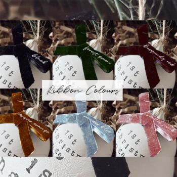 Personalised Ceramic Family Name Christmas Bauble Tree Decoration, 6 of 6