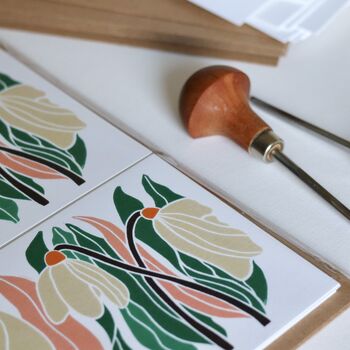 Linocut Snowdrop Notecards Set Of Eight, 11 of 11