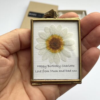 Personalised Handmade Paper Pressed Daisy Mini Framed Gift, 2 of 7