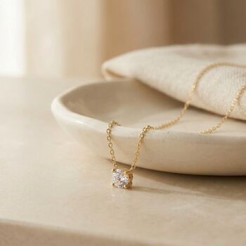 Solitaire Diamond Necklace Gold, 3 of 10