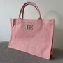 Personalised Pink Jute Patch Tote Bag, thumbnail 3 of 6