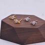 Sterling Silver Extra Tiny Cz Crystal With Dot Trio Stud Earrings, thumbnail 4 of 12