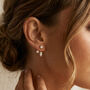 Moissanite Ear Jacket Stud Earrings In 18k Gold Or Silver, thumbnail 1 of 10