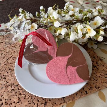 Two Pack Milk And Raspberry White Chocolate Hearts, 2 of 5