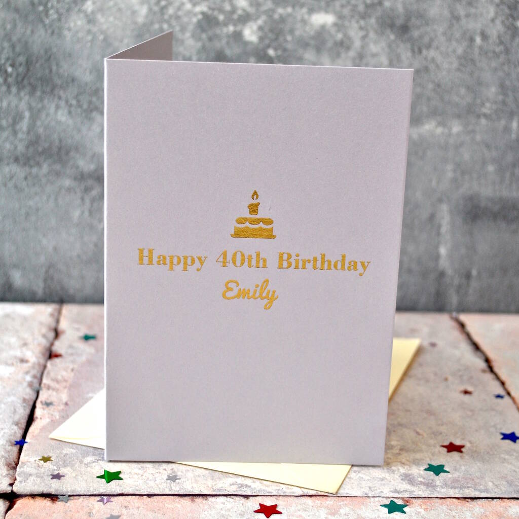 Personalised Foiled ‘Cake’ Birthday Card, 1 of 4