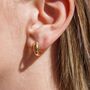 Pink And Green Stone Petite Hoop Earrings, thumbnail 5 of 5