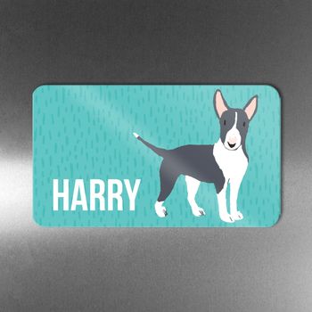 Personalised Bull Terrier Magnet Three Dog Colours, 3 of 3