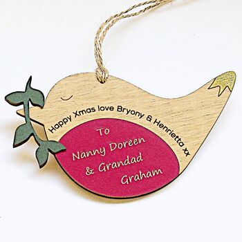 Personalised Xmas Robin With A Message Keepsake, 4 of 11