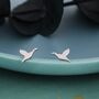 Sterling Silver Flying Duck Stud Earrings, thumbnail 4 of 10