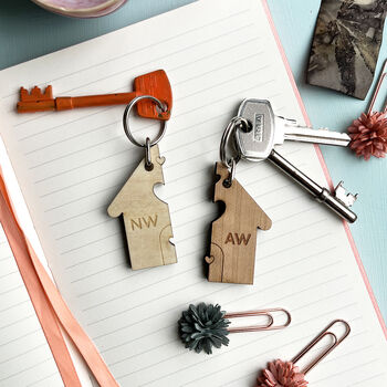 Couples New Home Personalised Keyring, 3 of 4