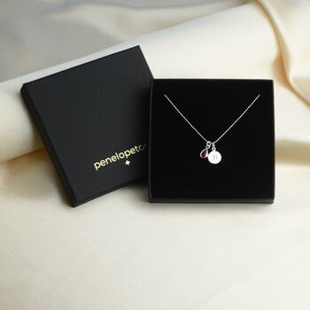 Girl's Personalised Initial And Teardrop Birthstone Necklace, 8 of 9