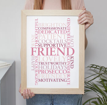 Personalised Pink Words Art Print, 7 of 8